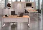 Schreibtisch Cito buche Gestell U silber, H 19 x B 2400 x...