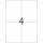 Etiketten A4, 500 Blatt, 105x148,5mm 1 Packung = 2000 Etiketten