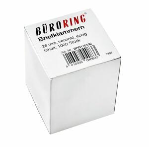 Büroring Briefklammern 26mm/1000 verzinkt spitz-eckig