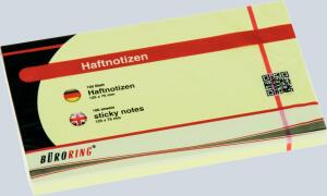 Büroring Haftnotiz FSC 100 Blatt pastellgelb 125x75mm