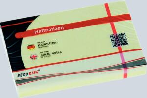 Büroring Haftnotiz FSC 100 Blatt pastellgelb 50x75mm