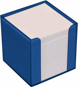 Büroring Zettelbox blau Kunststoff, 9x9x9cm, weißes Papier