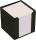 Büroring Zettelbox schwarz Kunststoff, 9x9x9cm, weißes Papier
