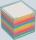Büroring Zettelbox transparent Kunststoff, 9x9x9cm, farbiges Papier