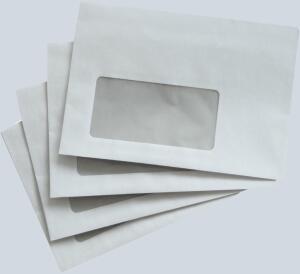 Büroring Briefumschlag, C6, mit Fenster Selbstklebend, weiß, 75g