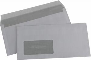 Briefumschlag, FSC, DIN Lang, Haft- klebung mit Fenster, weiß, 80g, mit