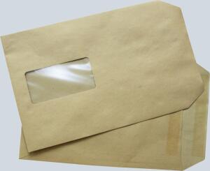 Versandtasche, C5, mit Fenster, Selbstklebend. Natron, 90g