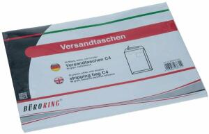 Versandtasche, C4, mit Fenster, Haftklebung, weiß, 90g