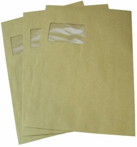 Versandtasche, C4, mit Fenster, Selbstklebend, Natron, 90g