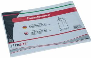Faltentasche, 20mm, C4, Haftklebung, mit Fenster, 120g, weiß