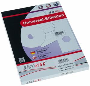 Büroring Etiketten, A4, 64,6 x 33,8mm, 2400 Etiketten