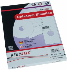 Büroring Etiketten, A4, 70 x 35mm, 2400 Etiketten