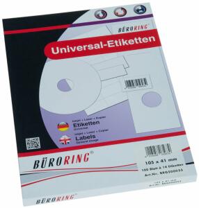 Büroring Etiketten, A4, 105 x 41mm, 1400 Etiketten