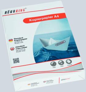 Büroring Kopierpapier, A4, weiß holzfrei, 80g/qm, für Inkjet, Laser,