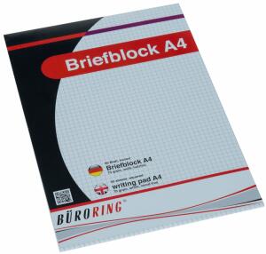 Büroring Briefblock A4/50 Blatt kariert, holzfrei, weiß, 70 g/qm