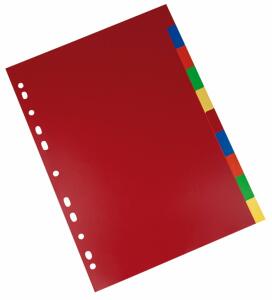 Büroring Register, A4, PP-Folie, 10-teilig, 2x5 Farben, 120 my