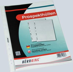 Büroring Prospekthülle A4 PP-Folie 60my glatt, glasklar,