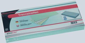 Büroring Trennstreifen blau 10,5x24cm, 190g/qm Karton, gelocht
