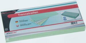 Büroring Trennstreifen grün 10,5x24cm, 190g/qm Karton, gelocht