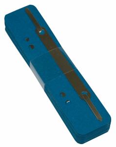 Heftstreifen kurz RC-Recycling mit Metalldeckleiste, blau