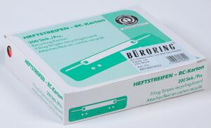 Heftstreifen kurz RC-Recycling mit Metalldeckleiste, rot
