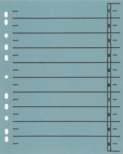 Büroring Trennblätter A4 blau vollfarbig, schwarzer Orgadruck