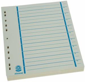 Büroring Trennblätter A4 blau chamois, farbiger Orgadruck
