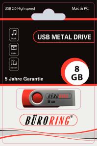 Speicherstick, USB 2.0 mit drehbarer Metall-Abdeckung