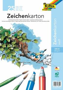 Zeichenkarton A3 25BL weiß FOLIA 8700 200g Zeichenpapier