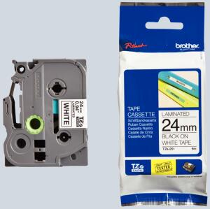 Brother TZe-251 Schriftbandkassette - laminiert, 24 mm x 8 m, schwarz auf weiß