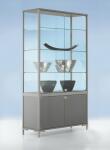Staufachvitrine 1000 Dekor Silber mit vollverglastem...