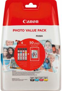 Multipack CLI-581 CMYK, Photopapier für PIXMA TR7550, TR8550, TS6150,