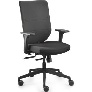 Bürodrehstuhl mit Armlehnen, Vollpolster-Rückenlehne, 57cm