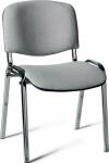 Besucherstuhl mit Chromgestell, grau gepolsterte Sitz-...