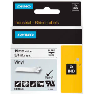 Schriftband für Rhino 4200 und 5200 19mm/5 5m schwarz auf weiß