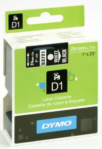 Schriftband 24mmx7m DYMO 53721 weiß auf schwarz