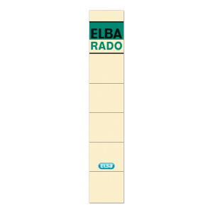 ELBA Ordner-Rückenschild "rado" kurz, selbstklebend aus Papier, für Rückenbreite 5 cm, chamois, Beutel mit 10 Schildern