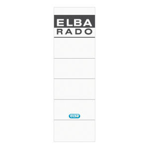 ELBA Ordner-Rückenschild "rado" kurz, selbstklebend, für Rückenbreite 8 cm, weiß, Beutel mit 10 Schildern
