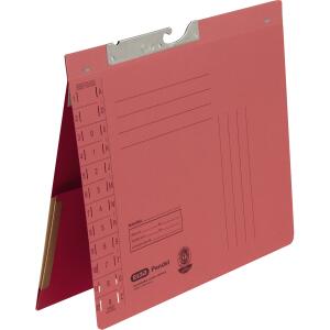 ELBA Pendelhefter A4, aus 320 g/m² Manilakarton (RC), für ca. 200 DIN A4-Blätter, mit Amtsheftung und Dehntasche am Rückdeckel innen, rot