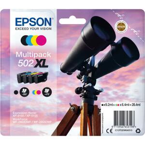 EPSON Original Epson Tintenpatrone MultiPack Bk,C,M,Y High-Capacity (C13T02W64010,T02W640,502XL,T02W6,T02W64010)