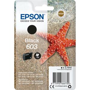 EPSON Original Epson Tintenpatrone schwarz (C13T03U14010,T03U140,603,T03U1,T03U14010)