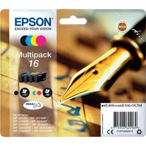 EPSON Original Epson Tintenpatrone MultiPack Bk,C,M,Y (C13T16264012,16,T1626,T16264012)