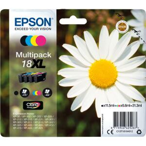 EPSON Original Epson Tintenpatrone MultiPack Bk,C,M,Y High-Capacity (C13T18164012,18XL,T1816,T18164012)