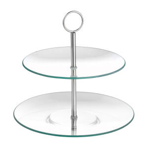 2-stufige Etagere COOKIE aus transparentem Glas