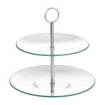 2-stufige Etagere COOKIE aus transparentem Glas
