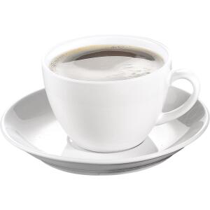 6-tlg. Set Bistrotassen für Kaffee 0,20l weißes Porzellan