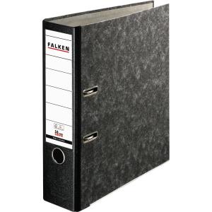 Falken Falken Recycling-Plus-Wolkenmarmor-Ordner A4, S80, mit Einsteckschild schwarz