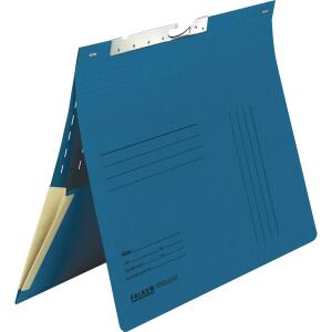Falken Falken Pendelhefter, für DIN A4, 320g/m² Manila-RC-Krt., kaufm. Heftung, mit Schlitzstanzung, mit Dehntasche am Rückdeckel blau