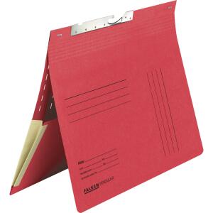 Falken Falken Pendelhefter, für DIN A4, 320g/m² Manila-RC-Krt., kaufm. Heftung, mit Schlitzstanzung, mit Dehntasche am Rückdeckel rot