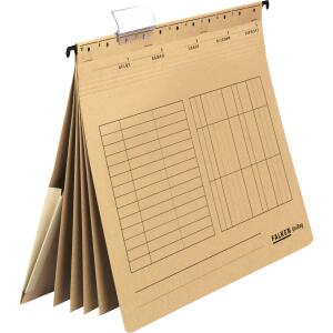 Falken Falken Hängehefter UniReg, Mehrfachhefter, 230g/m²-Kraftkarton, kaufm. Heftung, m. 4 Trennblättern, 4 Heftungen, m.Tasche  braun